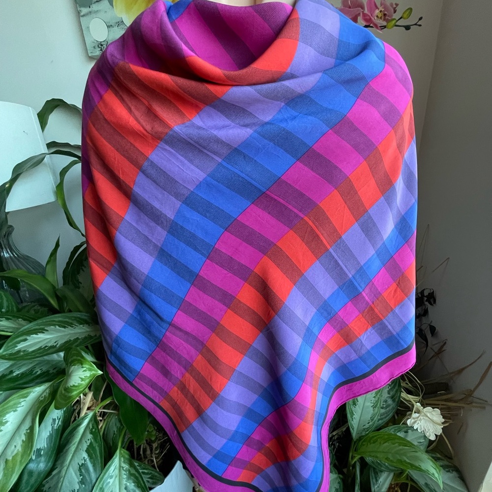 Christian Dior Vibrant Multicolor Striped Scarf